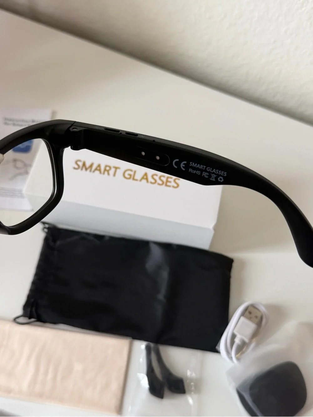 Smart Glasses Bluetooth Audio Sunglasses - Black